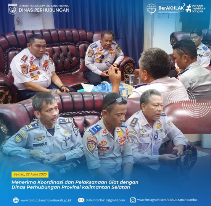 Menerima Koordinasi dari Dinas Perhubungan Provinsi Kalimanatan Selatan