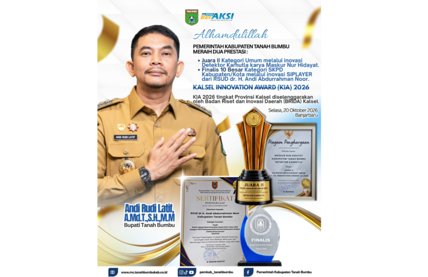 Detektor Karhutla Tanah Bumbu Raih Juara II Kalsel Innovation Award 2026, SIPLAYER Masuk 10 Besar